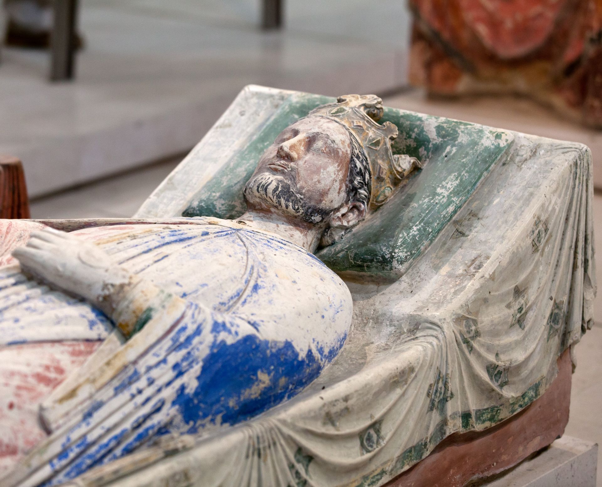 King Richard I of England, known as the Lionheart Tomb of Richard the Lionheart in Fontevraud Abbey, Loire Valley, where he was buried on April 11, 1199, along with the royal regalia. (Source: iStock/wjarek)