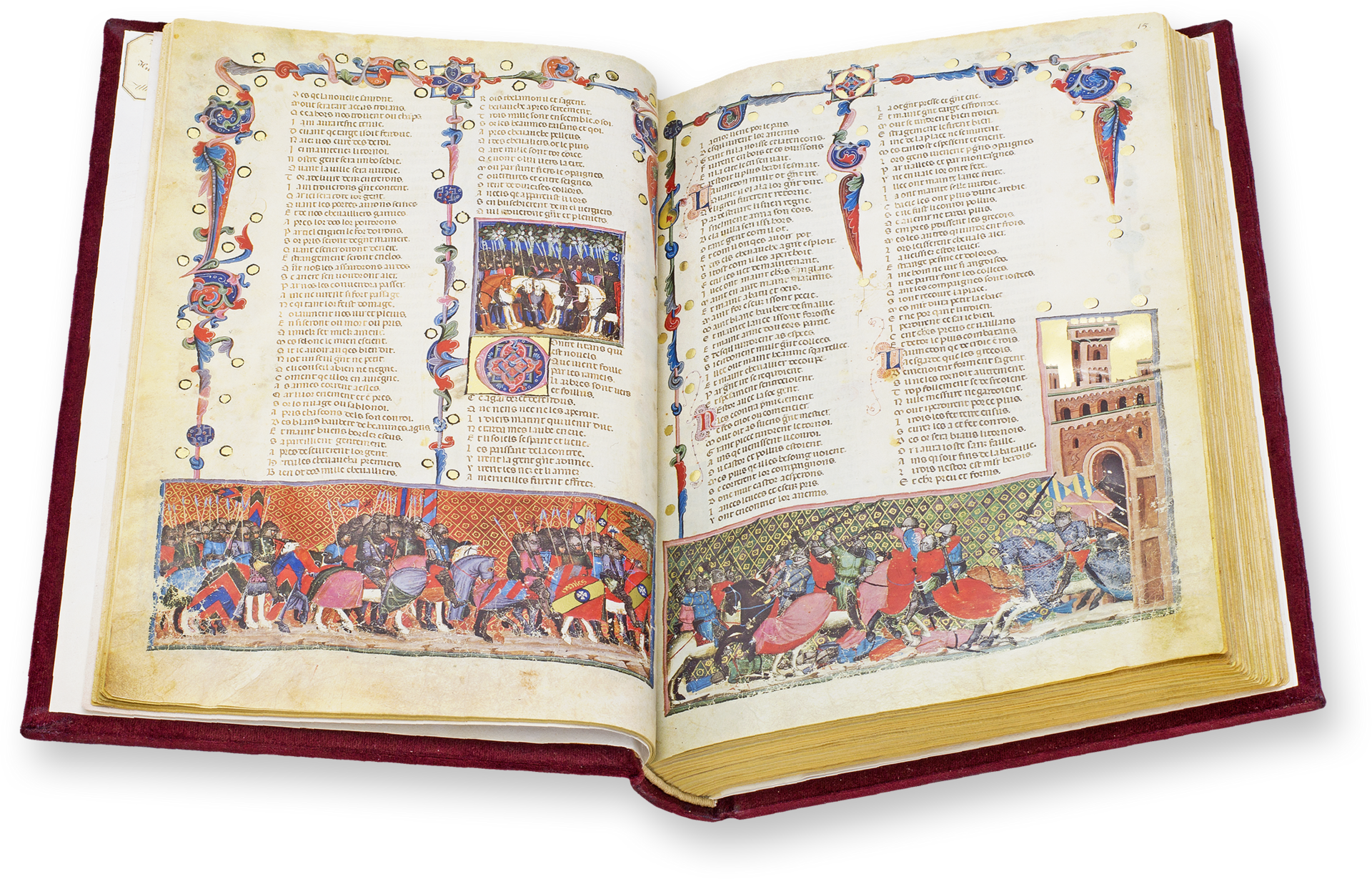 St. Petersburg Roman de Troie The text of this magnificent masterpiece was originally written between 1160 and 1170 by Benoit de Sainte-Maure for the English court of Henry II Plantagenet and Eleanor of Aquitaine. (St. Petersburg Roman de Troie, Italy — Second half of the 14th century)