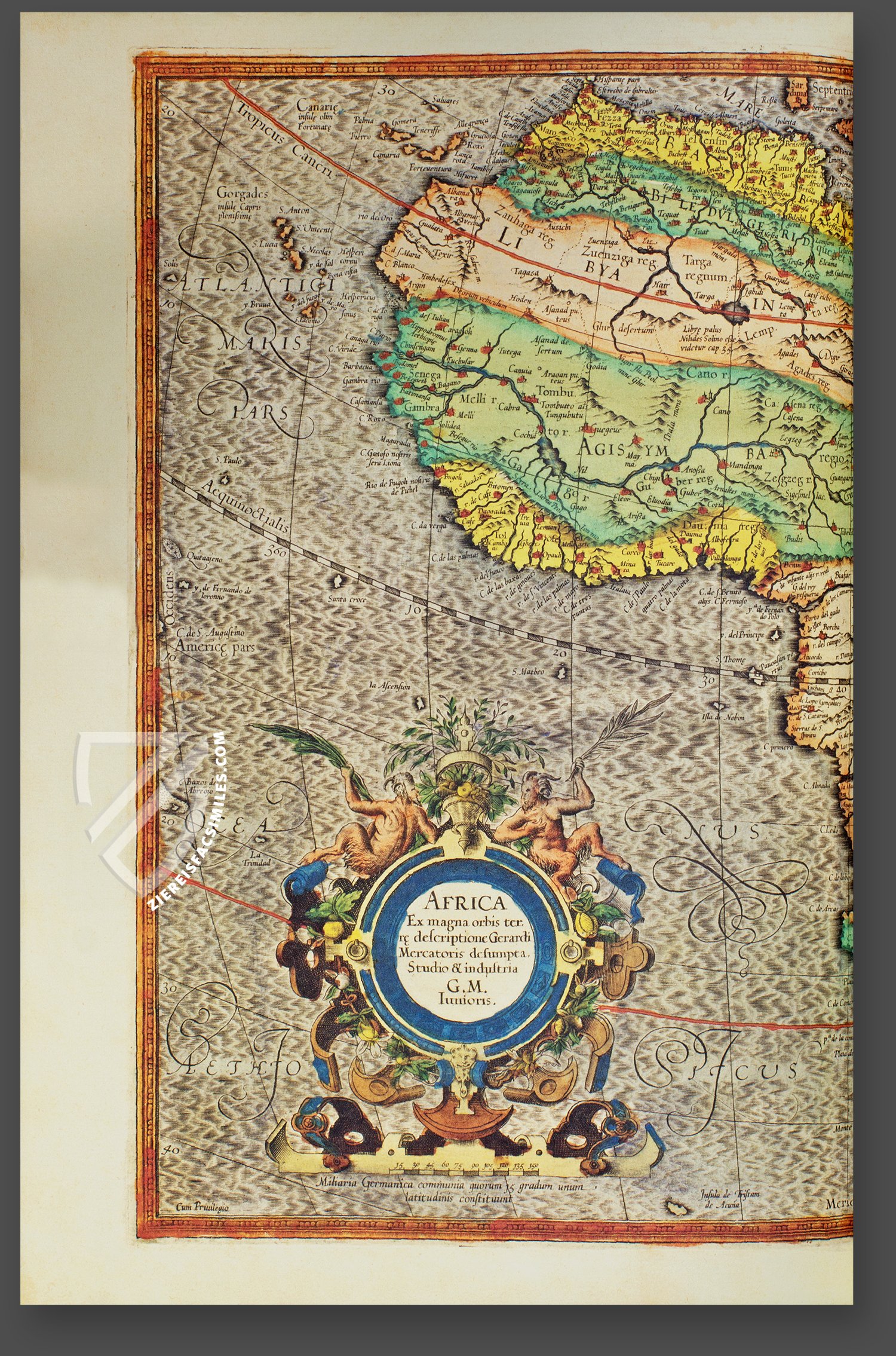 Antique map of Southern Italy by G. Mercator