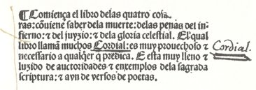 Cordial de las Cuatro Cosas Postrimeras – Vicent Garcia Editores – I/522 – Biblioteca Nacional de España (Madrid, Spain)