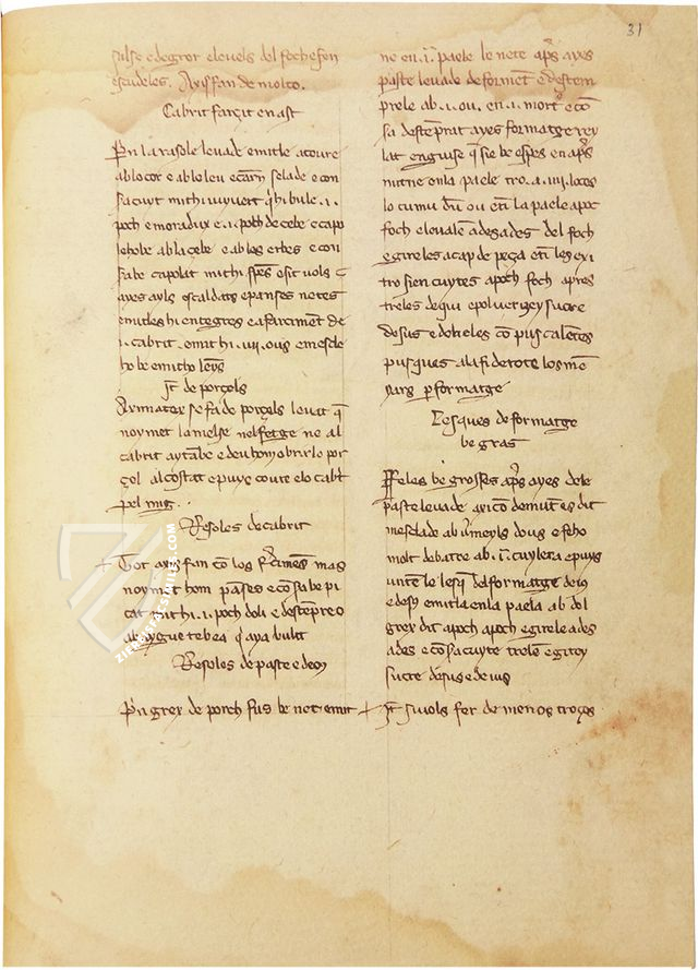 Llibre d’Aparellar de Menjar – Millennium Liber – Ms. 2112 – Biblioteca Nacional de Catalunya (Barcelona, Spain) Llibre d’Aparellar de Menjar – Millennium Liber – Ms. 2112 – Biblioteca Nacional de Catalunya (Barcelona, Spain)