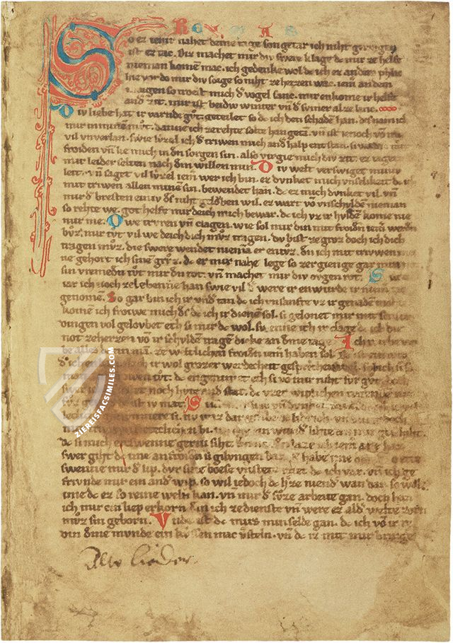 Kleine Heidelberger Liederhandschrift – Reichert Verlag – Cod. Pal. germ. 357 – Universitätsbibliothek (Heidelberg, Germany)