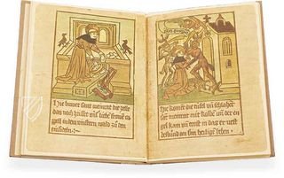 The Block Book of Saint Meinrad and His Murderers and of the Origins of Einsiedeln – Benziger Verlag – Xylogr. 47 – Bayerische Staatsbibliothek (Munich, Germany)