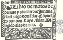 Libro de Motes de Damas y Cavalleros - El Juego de Mandar – Vicent Garcia Editores – R/7271 – Biblioteca Nacional de España (Madrid, Spain)