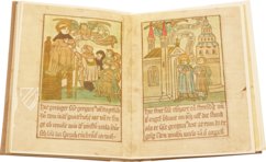 The Block Book of Saint Meinrad and His Murderers and of the Origins of Einsiedeln – Benziger Verlag – Xylogr. 47 – Bayerische Staatsbibliothek (Munich, Germany)