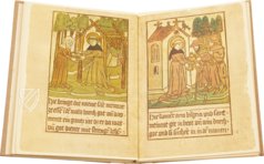 The Block Book of Saint Meinrad and His Murderers and of the Origins of Einsiedeln – Benziger Verlag – Xylogr. 47 – Bayerische Staatsbibliothek (Munich, Germany)