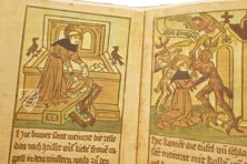 The Block Book of Saint Meinrad and His Murderers and of the Origins of Einsiedeln – Benziger Verlag – Xylogr. 47 – Bayerische Staatsbibliothek (Munich, Germany)