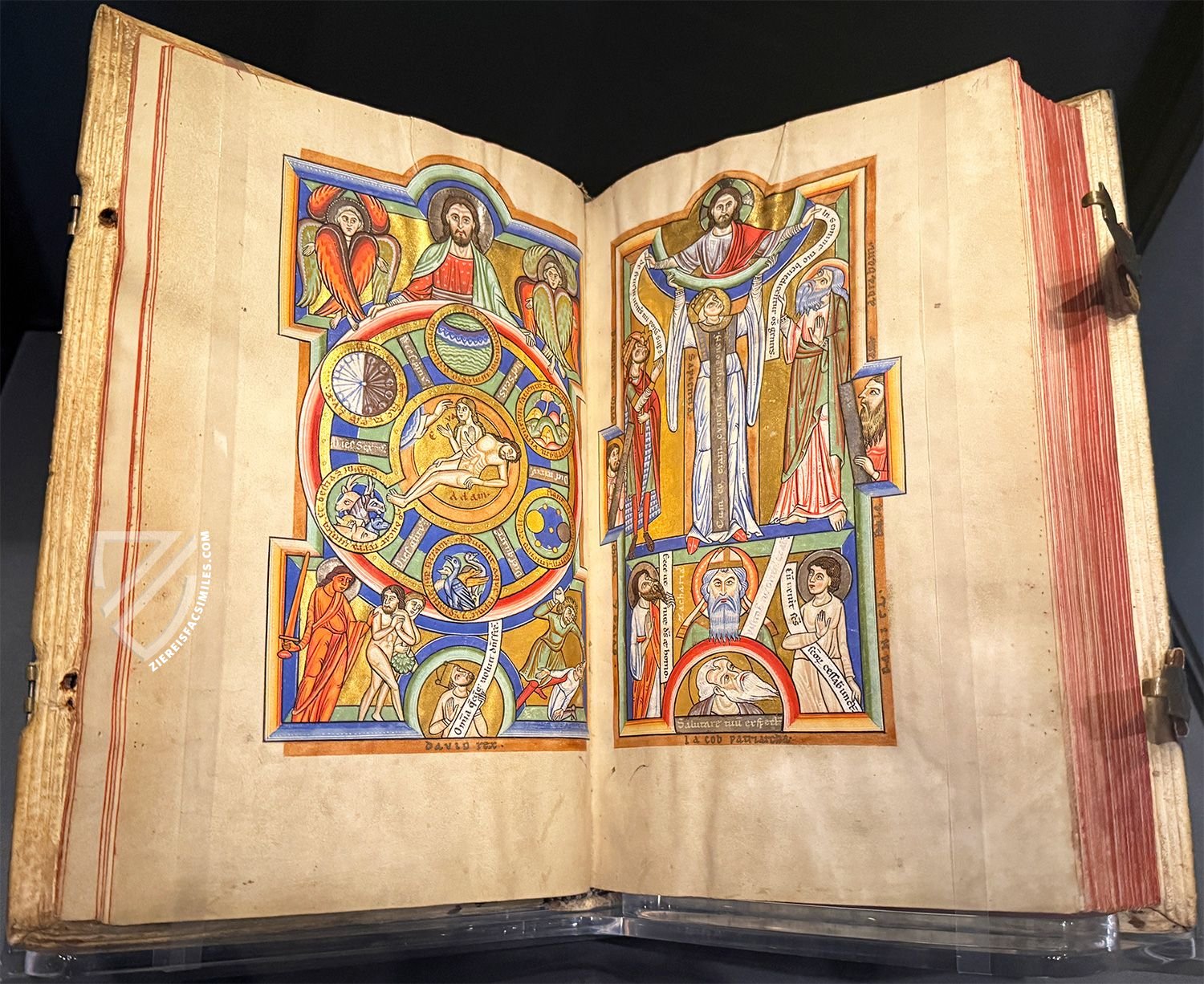 Two illuminated pages at the beginning of the Stammheim Missal: The Creation of the World (left) and Wisdom (right) Two illuminated pages at the beginning of the Stammheim Missal: The Creation of the World (left) and Wisdom (right)