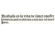 Vida de Sanct Onofre – Vicent Garcia Editores – CF/3(1) – Biblioteca Històrica de la Universitat de València (Valencia, Spain)