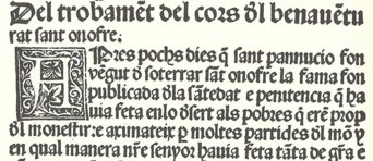 Vida de Sanct Onofre – Vicent Garcia Editores – CF/3(1) – Biblioteca Històrica de la Universitat de València (Valencia, Spain)