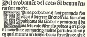 Vida de Sanct Onofre – Vicent Garcia Editores – CF/3(1) – Biblioteca Històrica de la Universitat de València (Valencia, Spain)