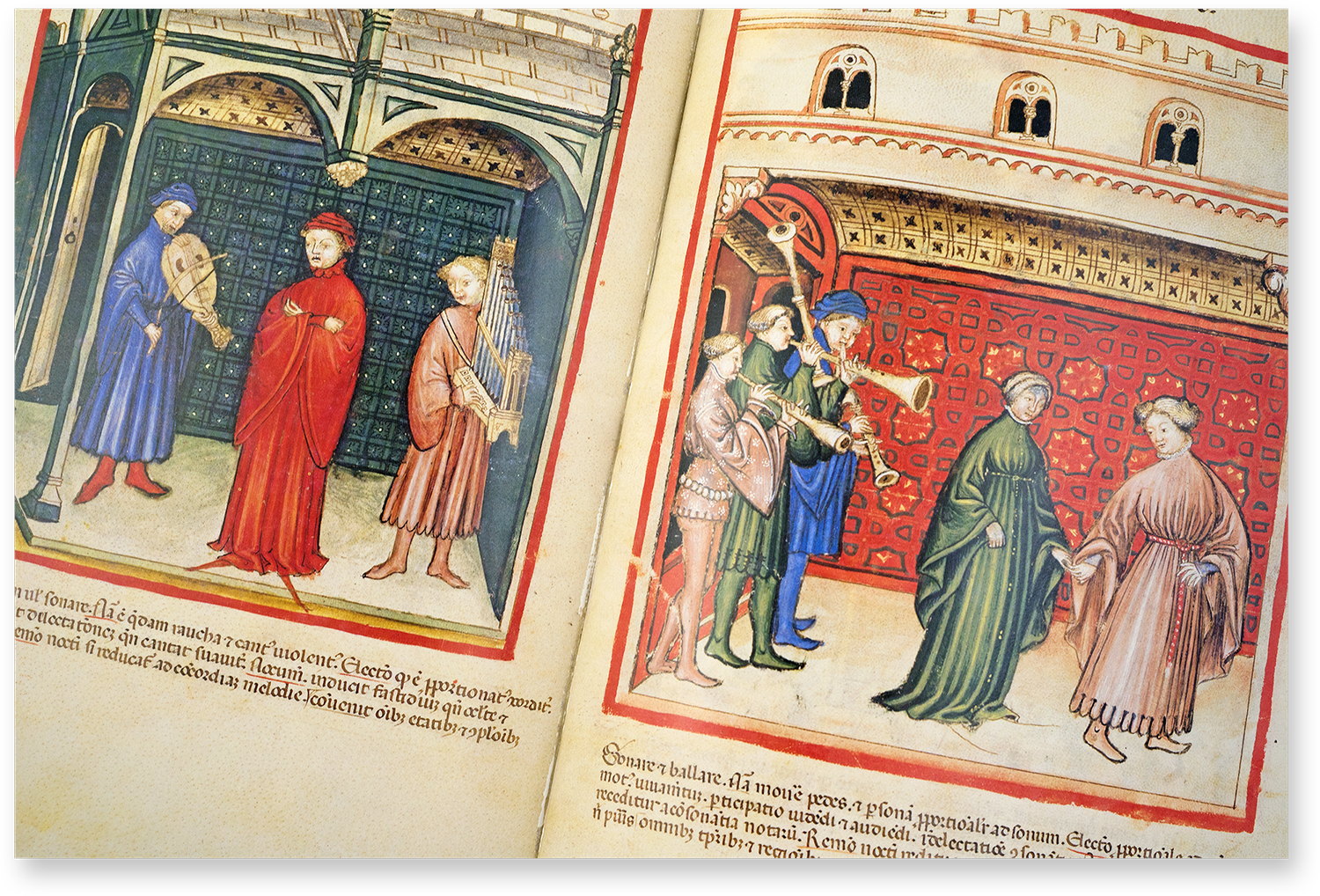 Singing with organ accompaniment or string playing (organare cantum vel sonare) and music-making and dancing (sonare et balare) in the Tacuinum Sanitatis in Medicina Singing with organ accompaniment or string playing (organare cantum vel sonare) and music-making and dancing (sonare et balare) in the Tacuinum Sanitatis in Medicina