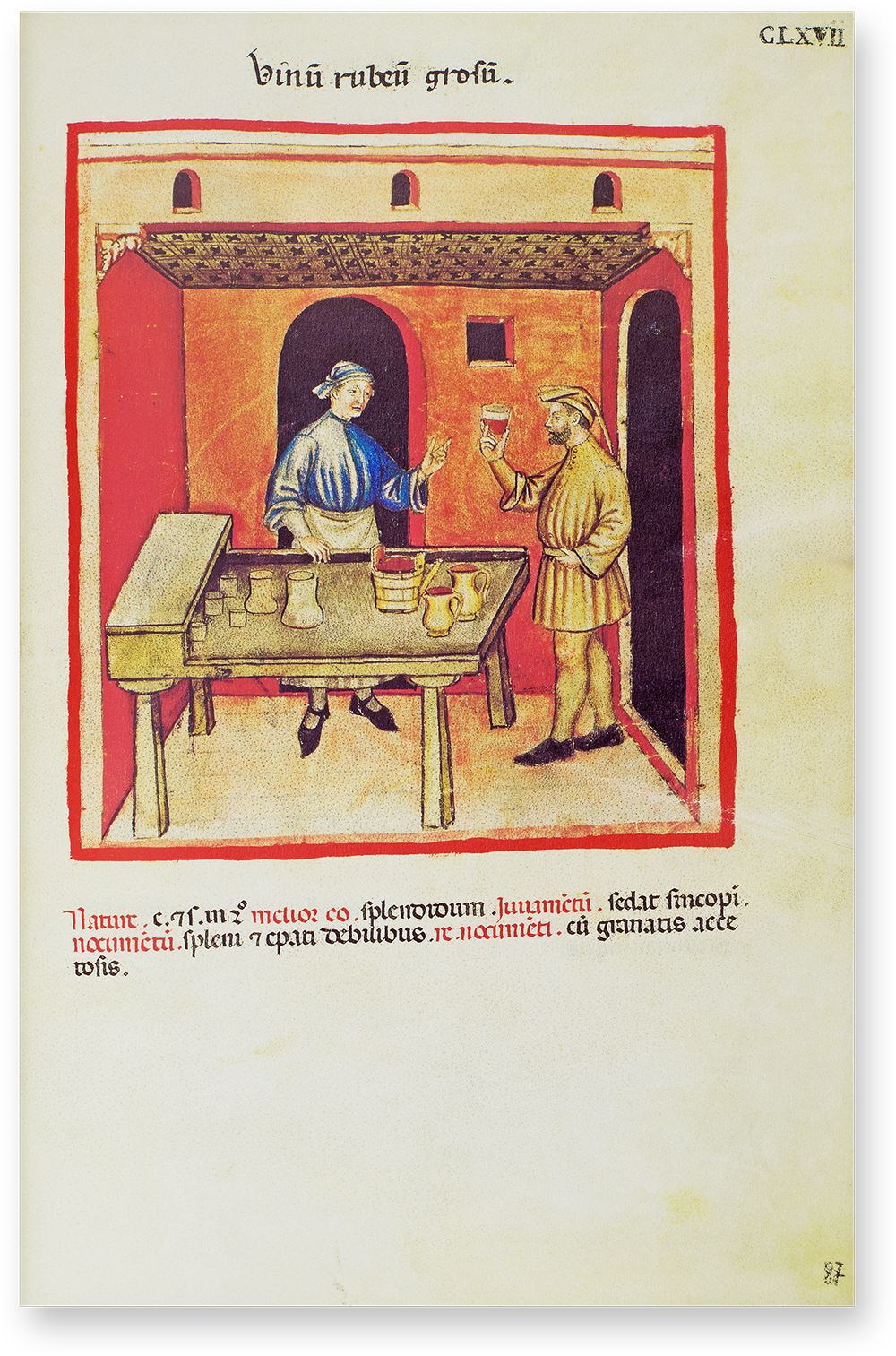 Heavy red wine (vinum rubeum grossum) in the Theatrum Sanitatis Heavy red wine (vinum rubeum grossum) in the Theatrum Sanitatis