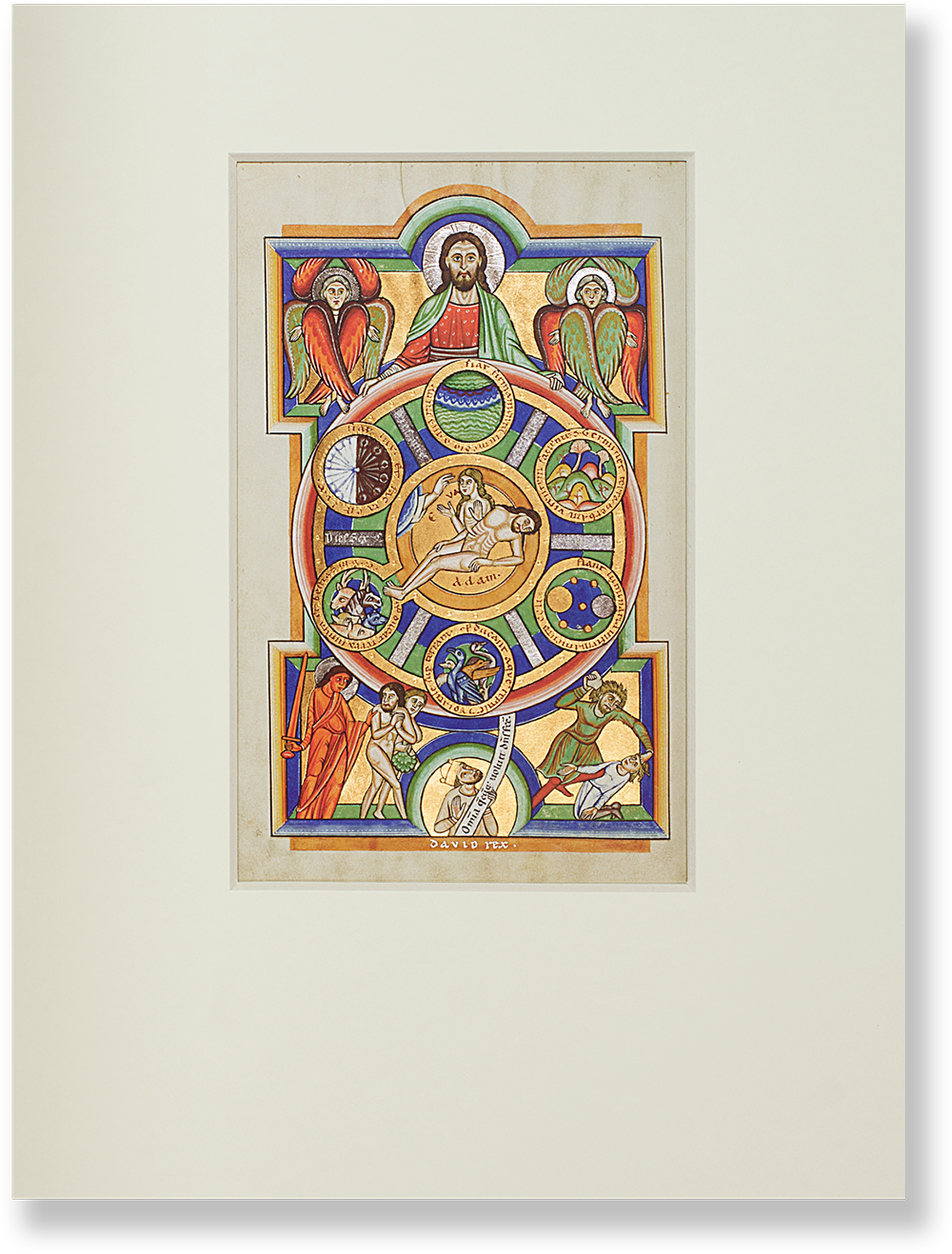 The single page depicting the Creation from the Stammheim Missal The single page depicting the Creation from the Stammheim Missal