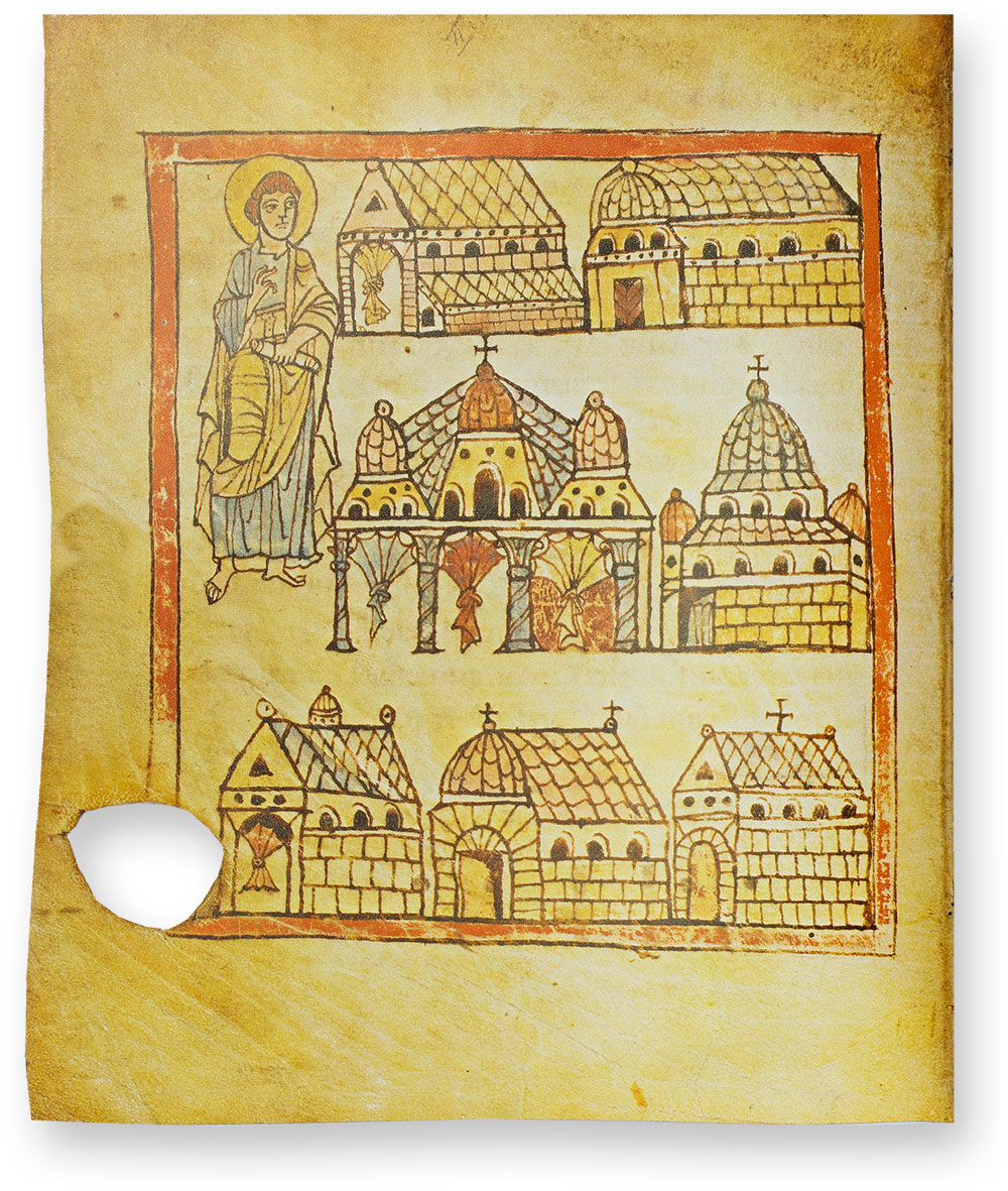 Treves Apocalypse The "Seven Churches of Asia" to which Saint John addressed his enigmatic letter. (Treves Apocalypse, Northern France, probably Tours — ca. 800)