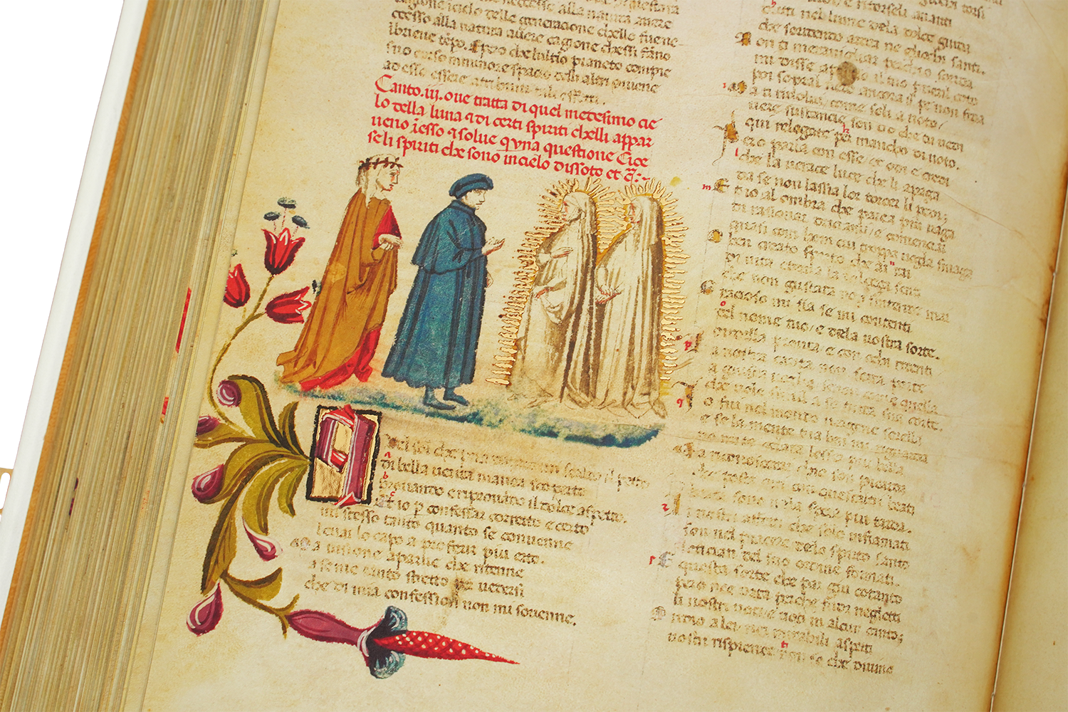 Another indication of the wealth of the Italian trading cities: precious manuscripts commissioned by affluent families (Dante Alighieri – Divine Comedy of the Obizzi family, Italy – second half of the 14th century) Another indication of the wealth of the Italian trading cities: precious manuscripts commissioned by affluent families (Dante Alighieri – Divine Comedy of the Obizzi family, Italy – second half of the 14th century)