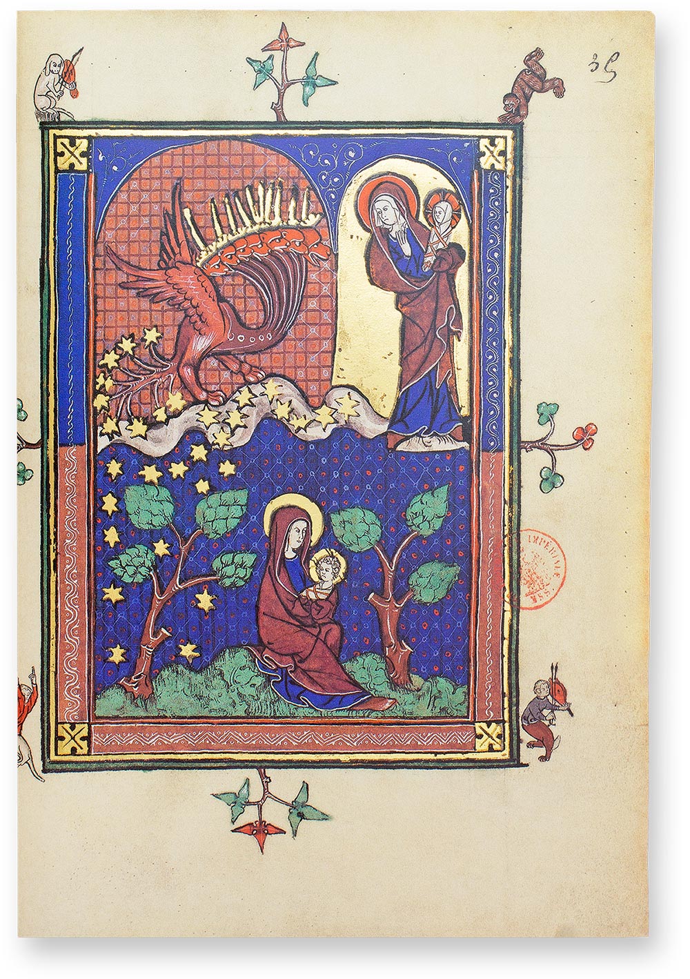 Apocalypse of 1313 Although separated by 500 years, the Gothic depiction of the Woman of the Apocalypse in the Apocalypse of 1313 is rooted in the Carolingian artistic tradition of earlier manuscripts like the Cambrai Apocalypse. (Apocalypse of 1313, Paris, France — 1313)