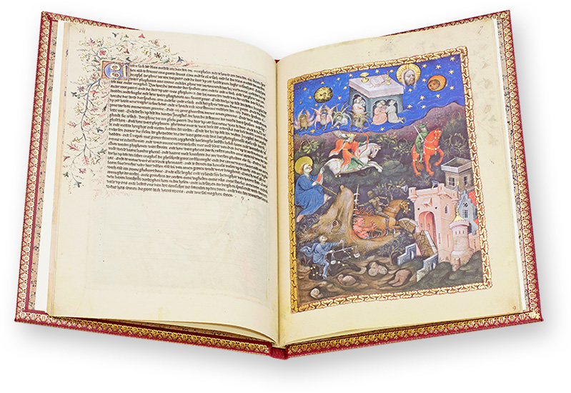 Flemish Apocalypse The Four Horsemen of the Apocalypse in a masterful Gothic miniature. (Flemish Apocalypse, Flanders — 1400–1410)