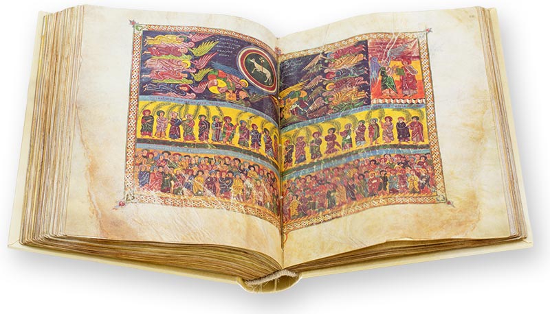Beatus of Liébana - San Miguel de Escalada Codex So-called Beatus manuscripts are distinguished inter alia by their striking color palettes and are unique artifacts of Spanish art. (Beatus of Liébana - San Miguel de Escalada Codex, San Salvador de Tábara, Spain — ca. 940–945)