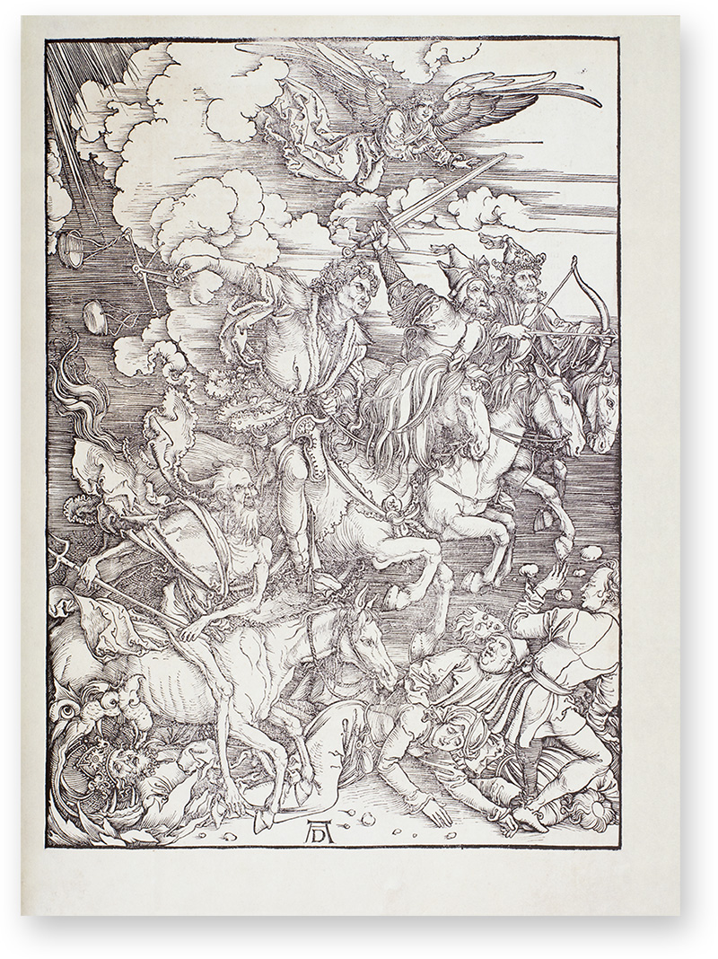 Apocalypse with Pictures by Albrecht Dürer The woodcuts of Albrecht Dürer's Apocalypse are true masterpieces and the work proved to be a great financial success for the artist. (Apocalypse with Pictures by Albrecht Dürer, Nuremberg, Germany — 1498)