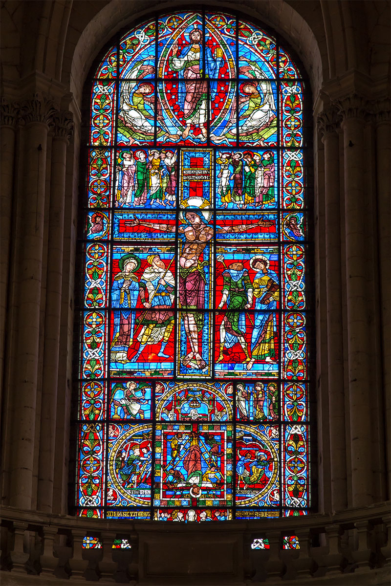 Stained Glass Window in Poitiers Cathedral